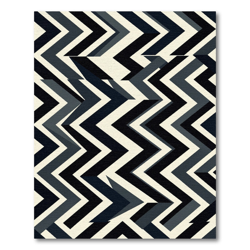 Geometric Chevron Zigzag Dark Slate Rug