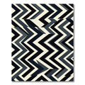 Geometric Chevron Zigzag Dark Slate Rug