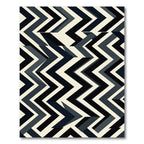 Geometric Chevron Zigzag Dark Slate Rug