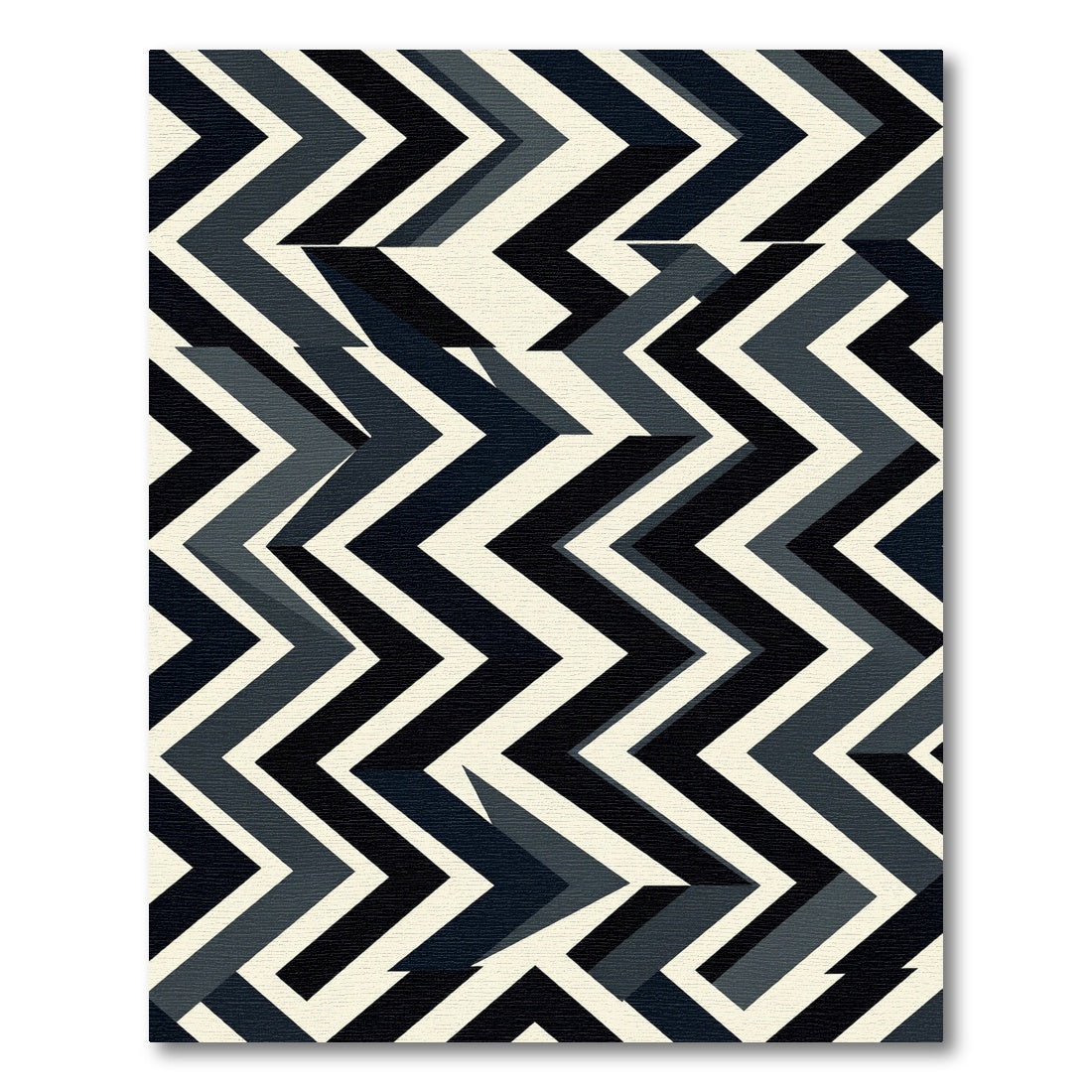 Geometric Chevron Zigzag Dark Slate Rug