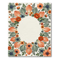 Floral Wreath Orange Teal Blossom Rug