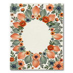 Floral Wreath Orange Teal Blossom Rug