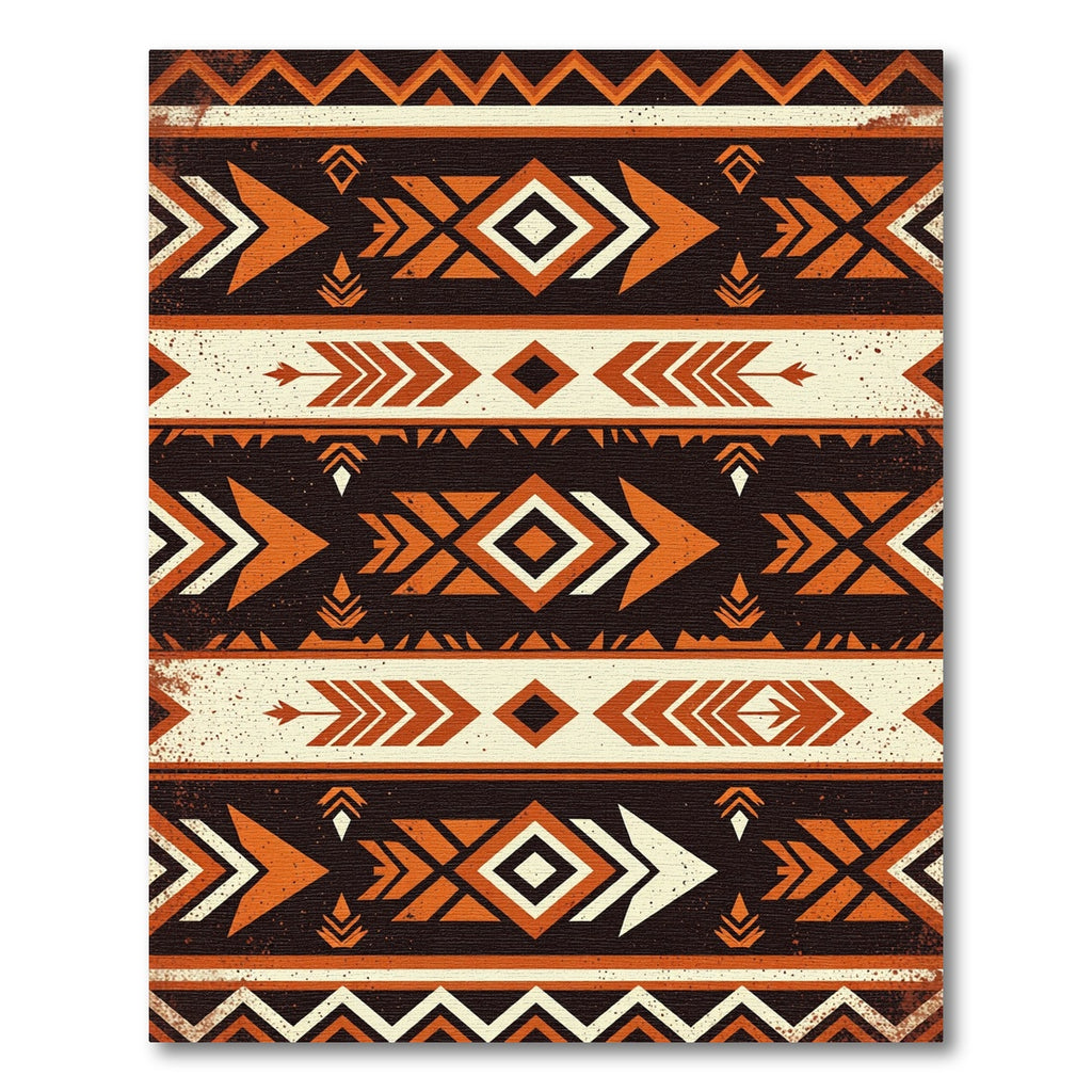Earthy Geometric Arrow Boho Rug