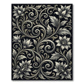 Ornate Ivory Floral Scrollwork Rug