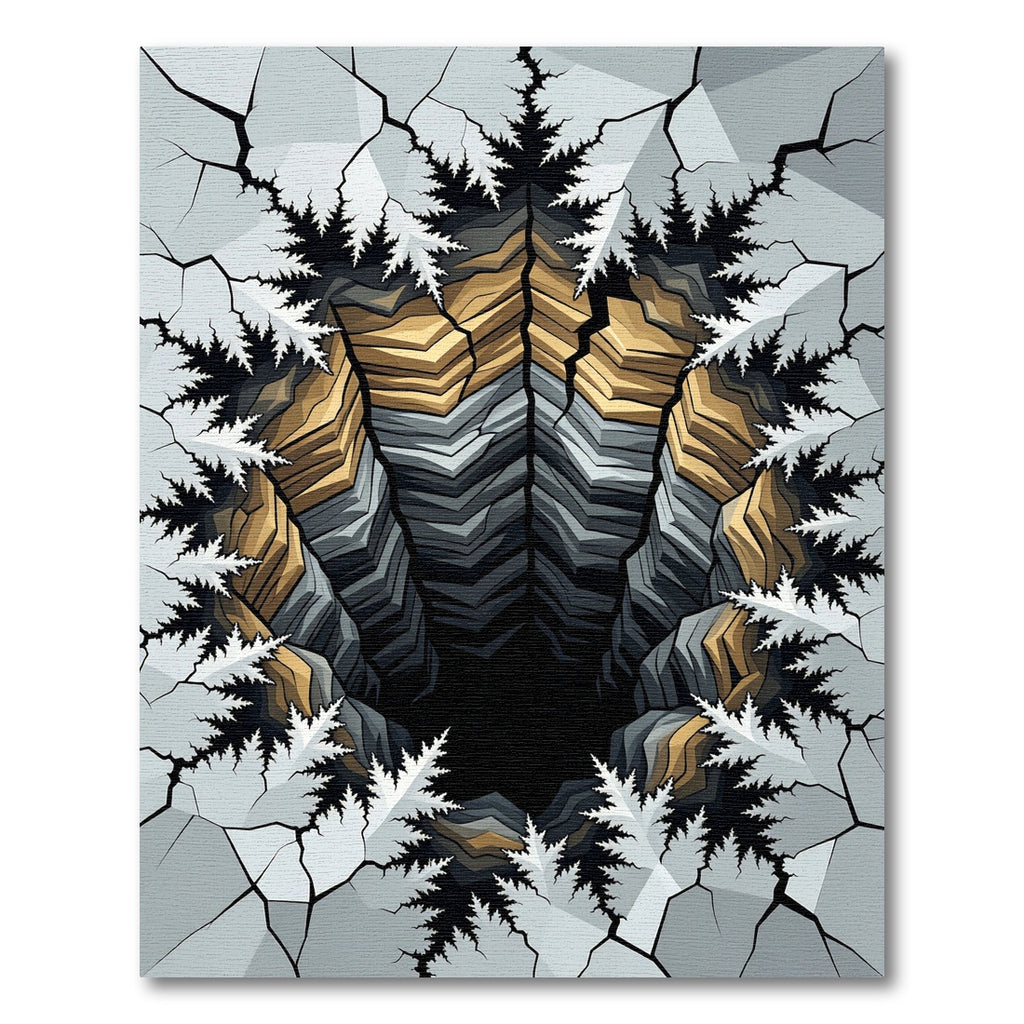 Fractal Abyss Tiered Canyon Rug