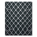 Modern Monochrome Interconnected Lattice Grid Rug