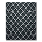 Modern Monochrome Interconnected Lattice Grid Rug
