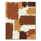 Abstract Earthy Brown Brush Stroke Rug