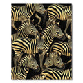 Bold Black Gold Zebra Herd Illustration Rug