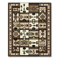 Neutral Earthy Tone Puzzle Pieces Rug