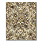 Sepia Golden Floral Damask Rug