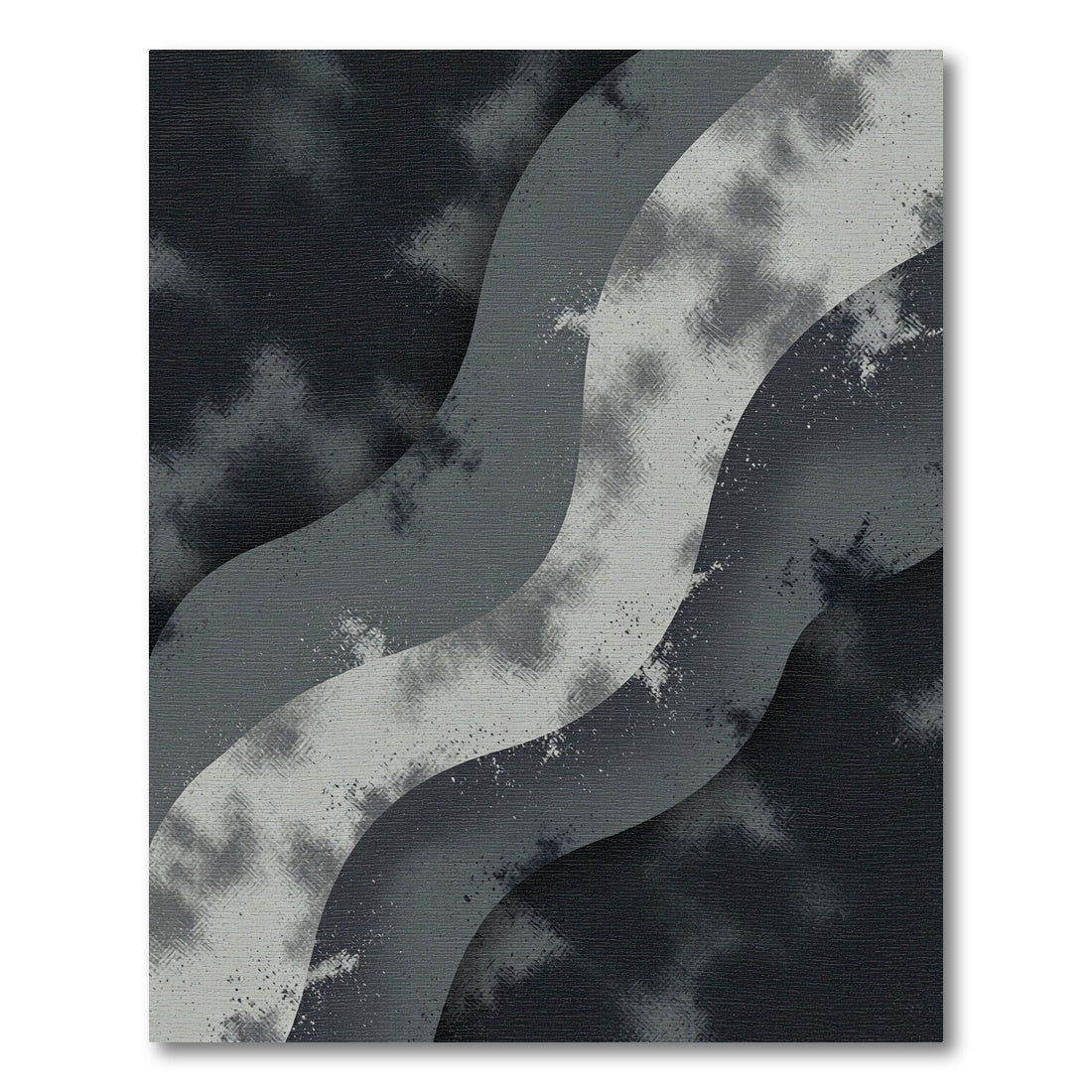 Monochromatic Wavy Layered Abstract Cloud Rug