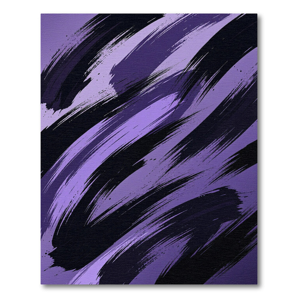 Bold Purple Abstract Artistic Brushstrokes Rug