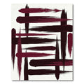 Bold Crimson and Black Abstract Strokes Rug