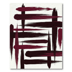 Bold Crimson and Black Abstract Strokes Rug