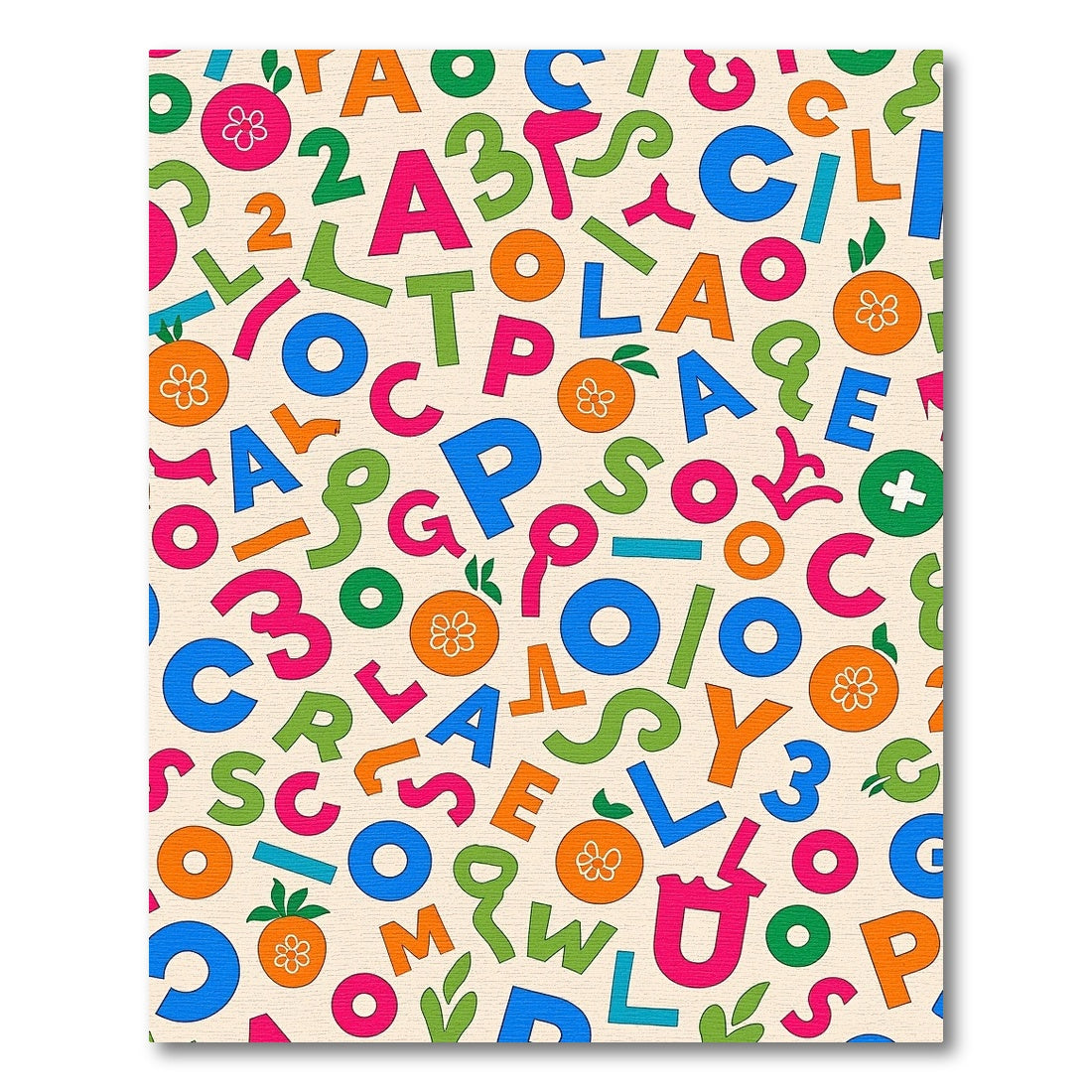 Playful Alphabet And Numbers Collage Rug