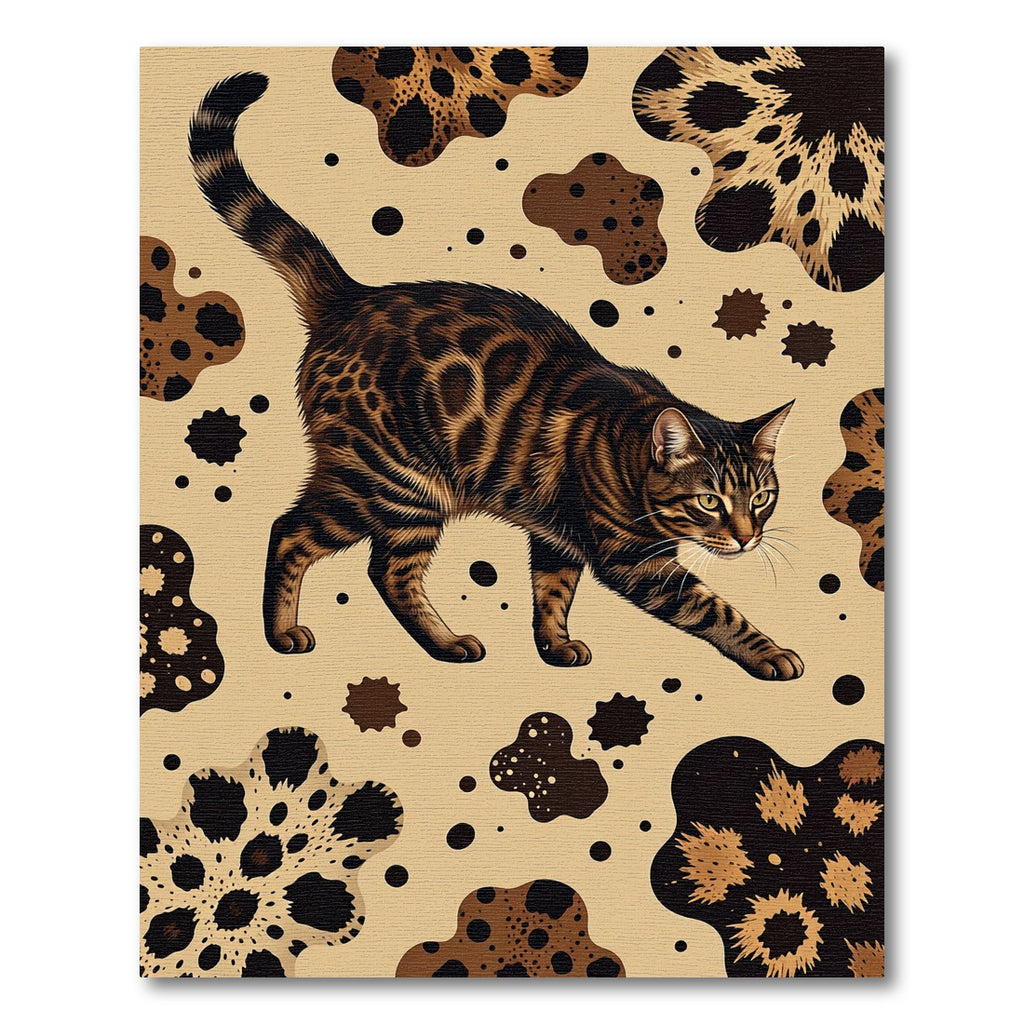 Brown Feline Spots Organic Abstract Rug