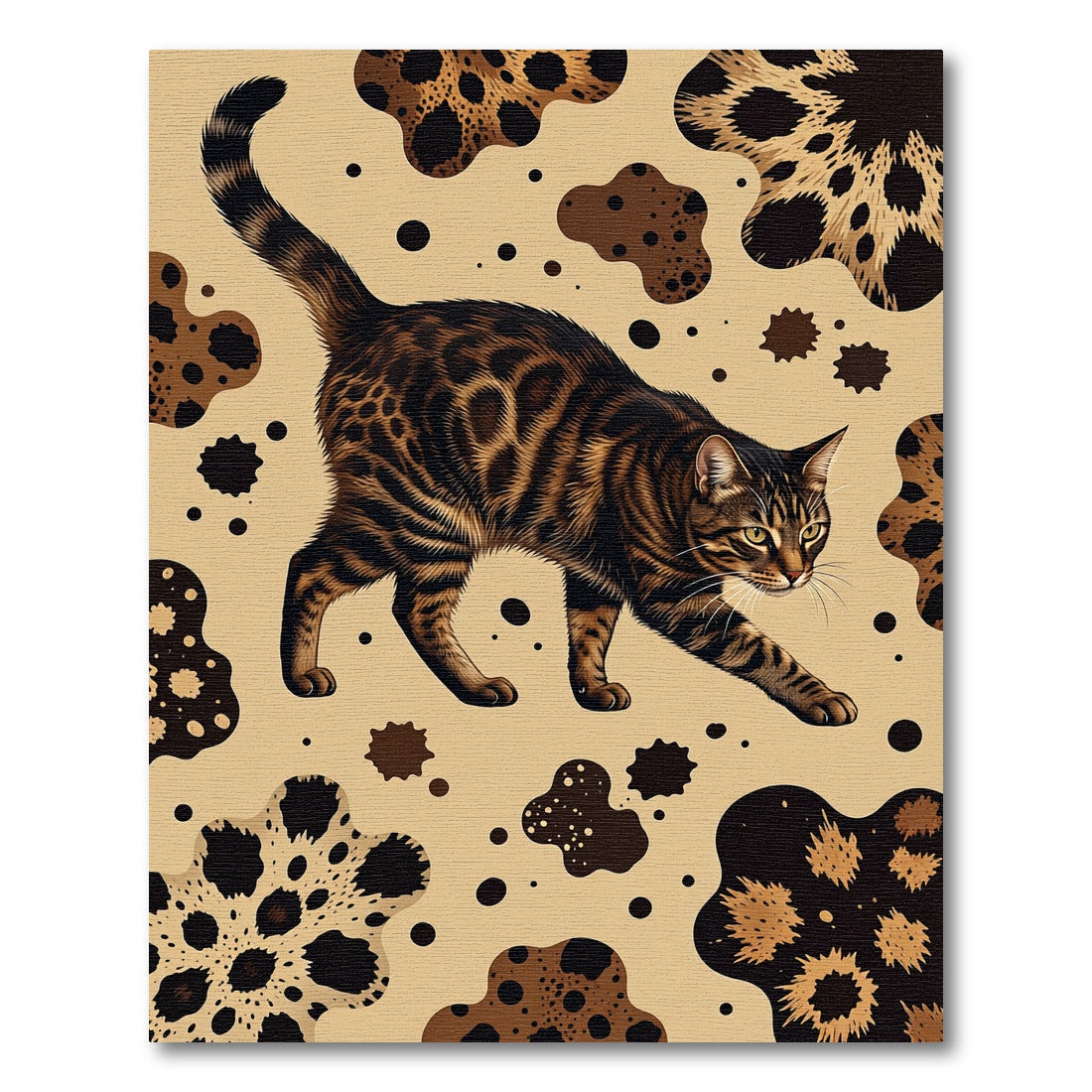 Brown Feline Spots Organic Abstract Rug