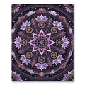 Purple Lotus Dharma Wheel Mandala Rug