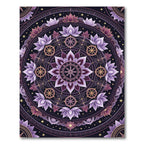 Purple Lotus Dharma Wheel Mandala Rug