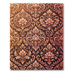 Ornate Amber Floral Damask Rug