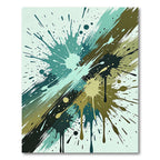 Abstract Teal Olive Splash Splatter Rug