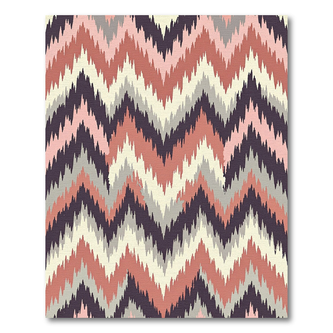 Muted Earth Tone Jagged Chevron Rug