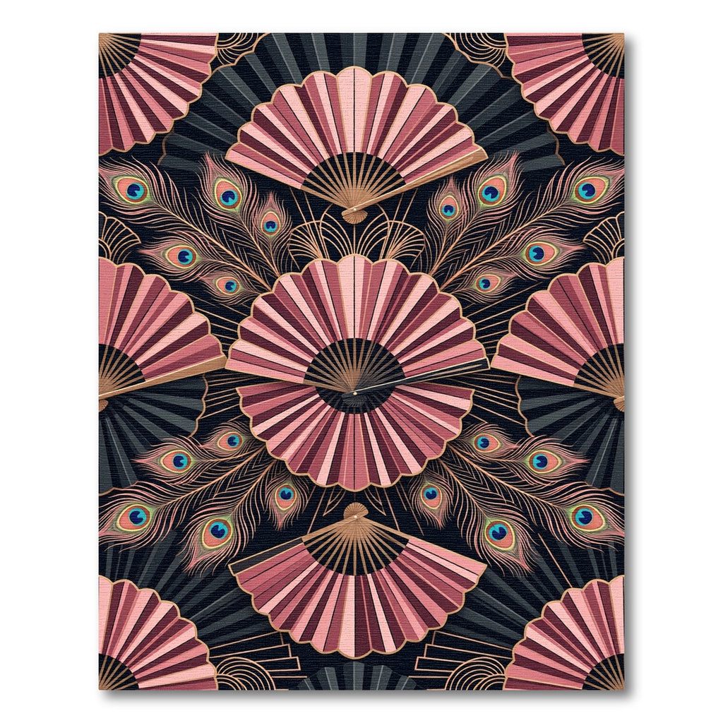 Art Deco Peacock Fan Blush Rug