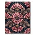 Art Deco Peacock Fan Blush Rug