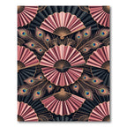 Art Deco Peacock Fan Blush Rug