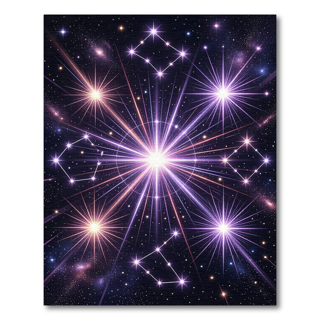 Cosmic Purple Starburst Constellation Rug