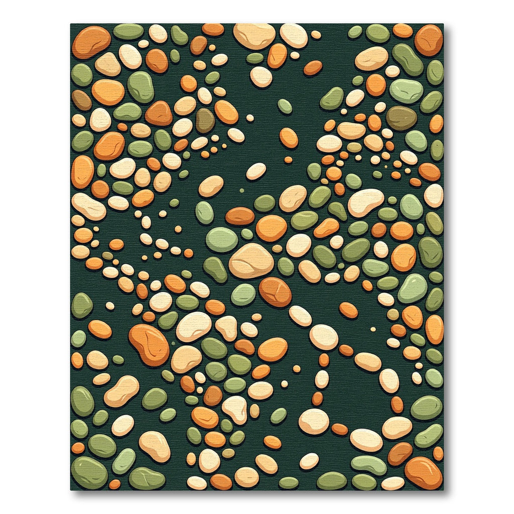 Earth Tone Pebble Scatter Rug