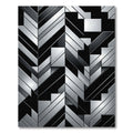 Metallic Silver Geometric Herringbone Rug