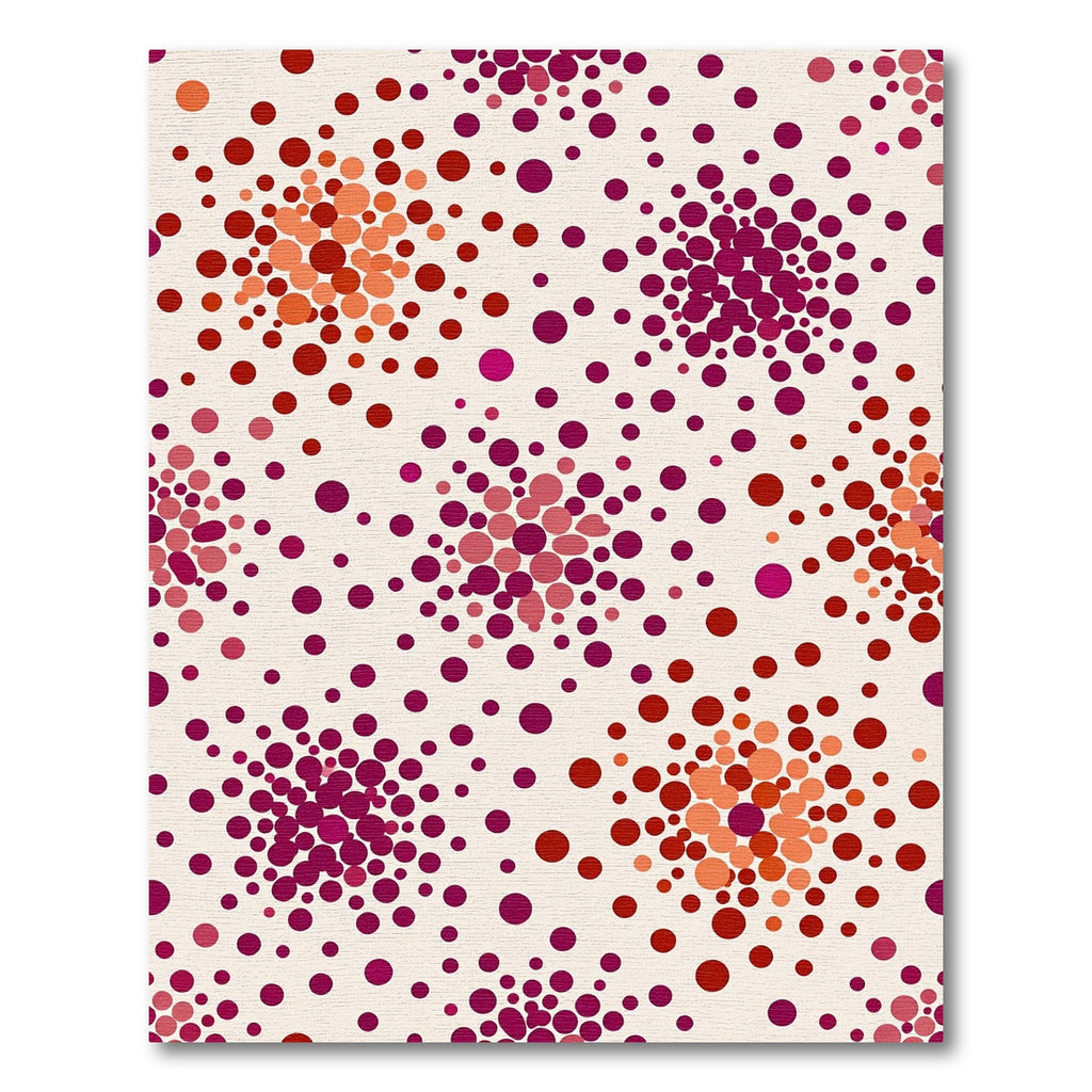Crimson Magenta Scattered Dot Arrangement Rug