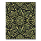 Ornate Greenery Black Medallion Rug