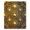 Golden Celestial Sunburst Geometric Area Rug