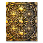 Golden Celestial Sunburst Geometric Area Rug