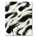 Minimalist Black Ink Swirl Statement Rug