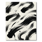 Minimalist Black Ink Swirl Statement Rug