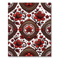 Crimson Cherry Blossom Victorian Medallion Rug
