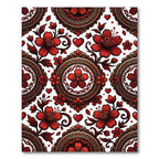 Crimson Cherry Blossom Victorian Medallion Rug
