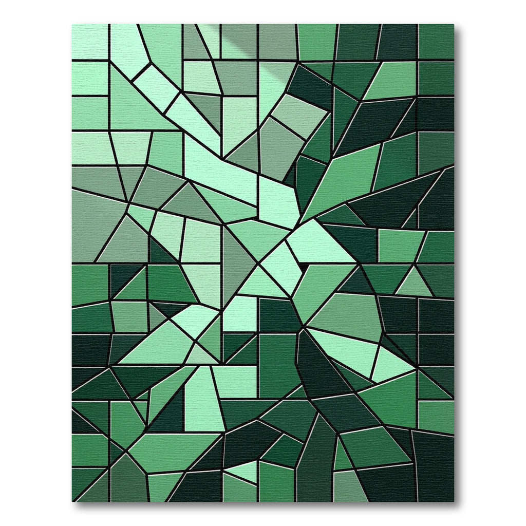 Emerald Geometric Fragmentation Design Rug