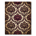 Vintage Burgundy Floral Damask Rug
