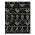 Cozy Gray Heart Tree Stripe Rug