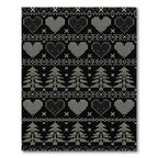 Cozy Gray Heart Tree Stripe Rug