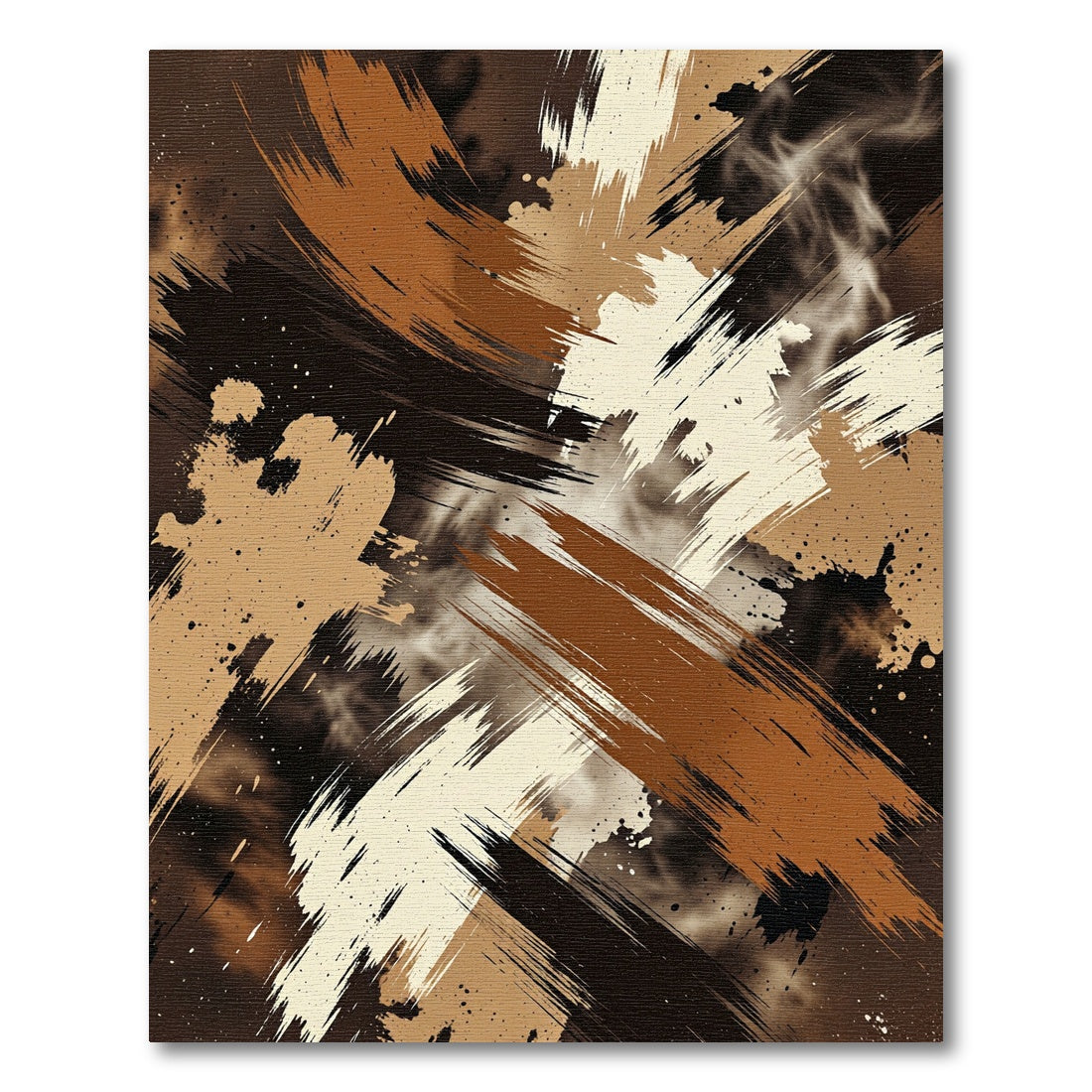 Earthy Tone Abstract Brush Stroke Rug