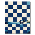 Coastal Checkerboard Navy House Landscape Rug