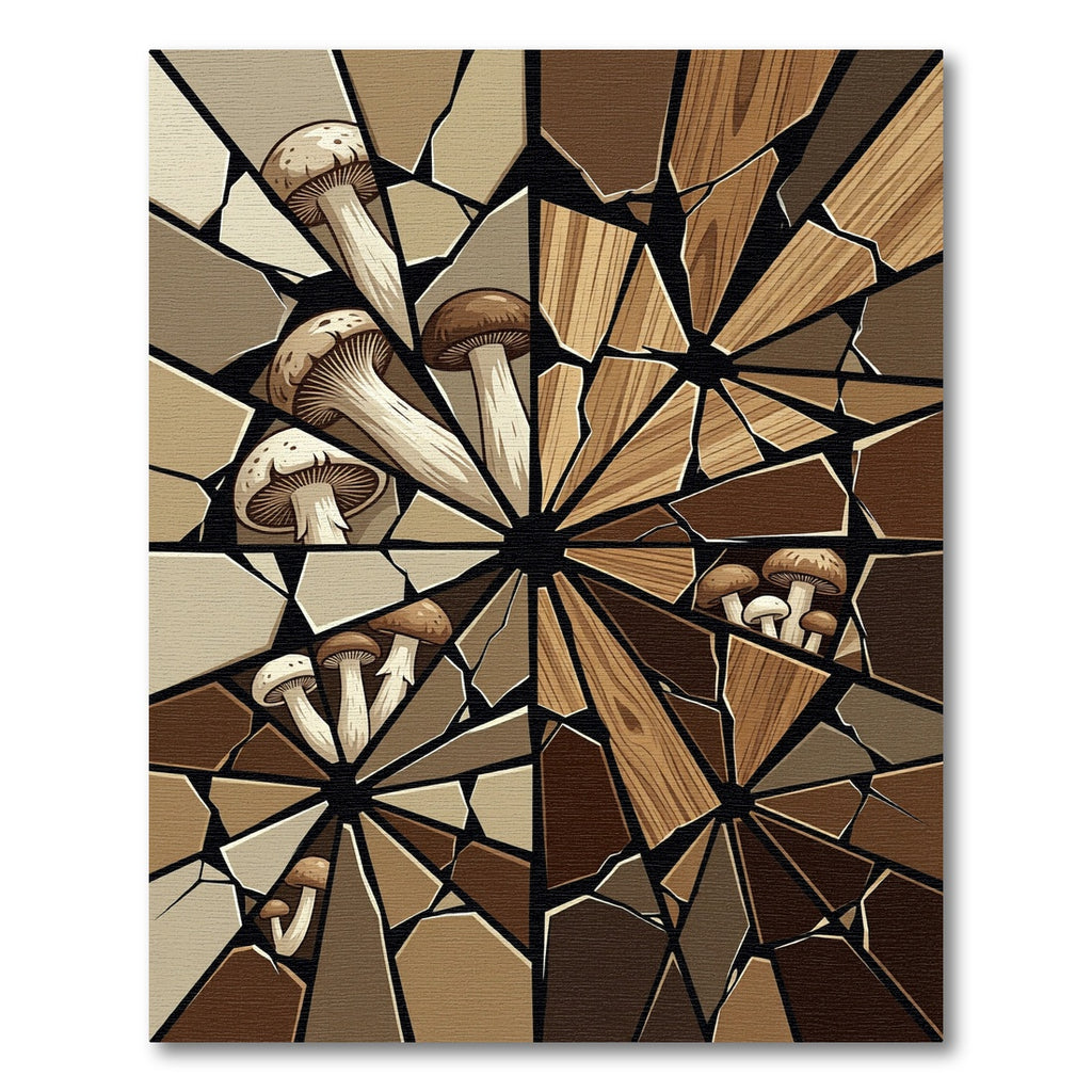 Brown Earthy Mushroom Mosaic Rug