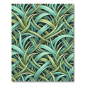 Green Teal Woven Grass Meadow Rug