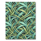 Green Teal Woven Grass Meadow Rug